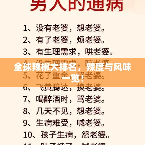 全球辣椒大排名，辣度與風(fēng)味一覽！