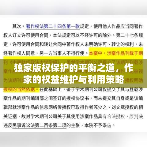 獨(dú)家版權(quán)保護(hù)的平衡之道，作家的權(quán)益維護(hù)與利用策略