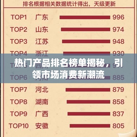 熱門產(chǎn)品排名榜單揭秘，引領(lǐng)市場消費(fèi)新潮流