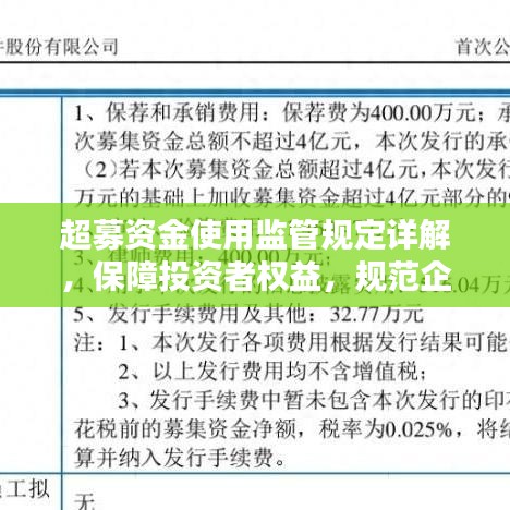 超募資金使用監(jiān)管規(guī)定詳解，保障投資者權(quán)益，規(guī)范企業(yè)資金運用